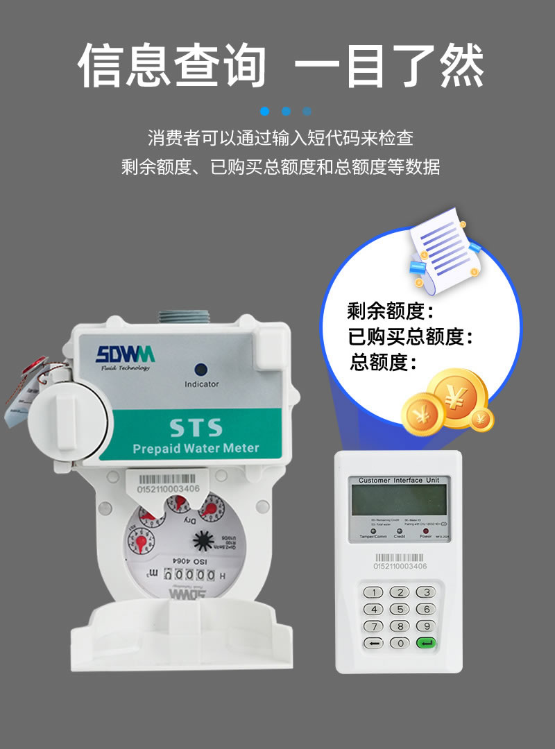 尼龍STS預(yù)付費一體式水表